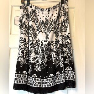 Sag Harbor Black and White A-Line Knee-Length Skirt